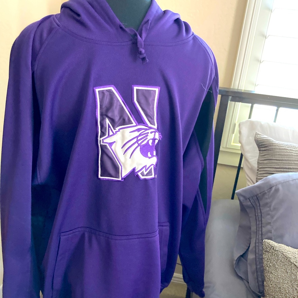 Let’s go Wildcats - Northwestern Hoodie - purple and black in XL
